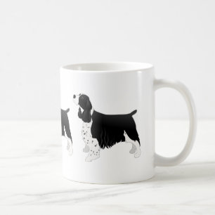 Taza De Café Springer Spaniel Dog Silueta básica de raza negra