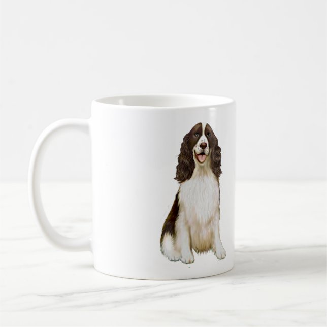 Taza De Café Springer Spaniel Inglés (B) - Hígado y Blanco (Izquierda)