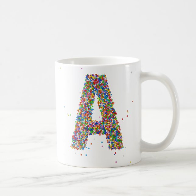 Taza De Café Sprinkles Design Monograma A Café Inicial Mug (Derecha)