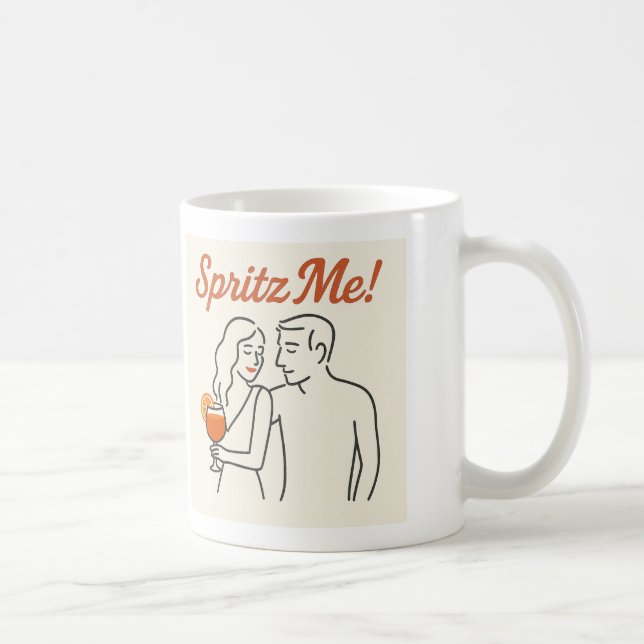 Taza De Café "¡Spritz Me!" Flirty Italian Aperitivo Couple Mug (Derecha)