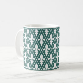 Taza De Café Spruce Fleur-de-Lys Lattice Coffee Mug