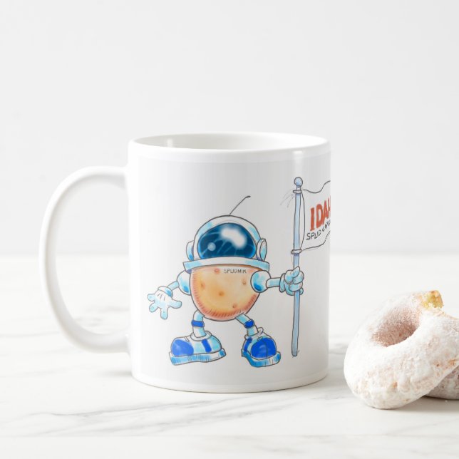 Taza De Café ¡Spudnik demanda la luna para Idaho! (Con donut)