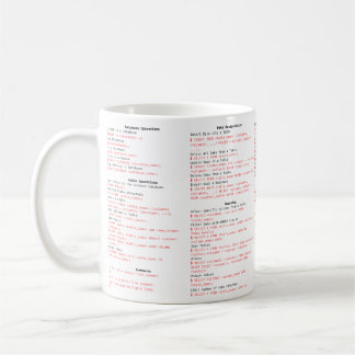 Taza De Café SQL Cheat Sheet MUG - Regalo de programación