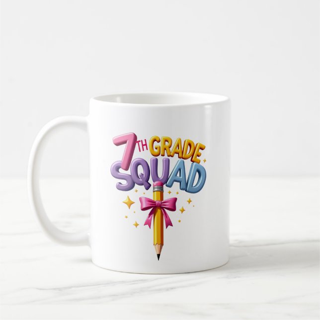 Taza De Café Squad de 7º Grado De vuelta al cole (Izquierda)