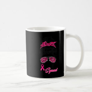Taza De Café Squad Messy Bun Guerrero Rosa Cáncer de Mama