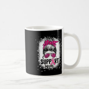 Taza De Café Squad Messy Bun Guerrero Rosa Cáncer de Mama