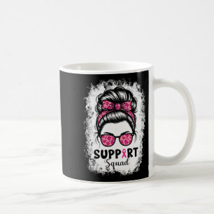 Taza De Café Squad Messy Bun Guerrero Rosa Cáncer de Mama