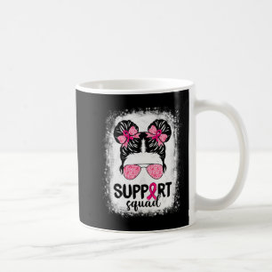 Taza De Café Squad Messy Bun Guerrero Rosa Cáncer de Mama