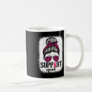 Taza De Café Squad Messy Bun Guerrero Rosa Cáncer de Mama