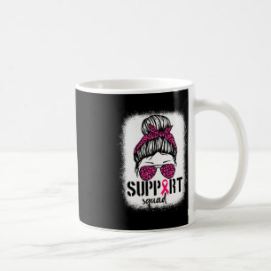 Taza De Café Squad Messy Bun Guerrero Rosa Cáncer de Mama
