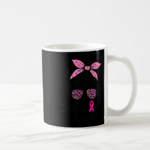 Taza De Café Squad Messy Bun Leopard Pink Mama Cancer Awarene