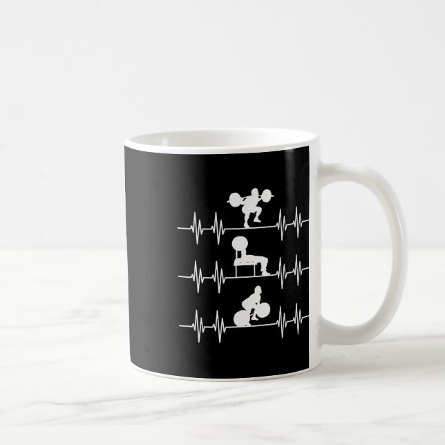 Taza De Café Squat Bench Deadlift Heartbeat Hepítmicos (Derecha)