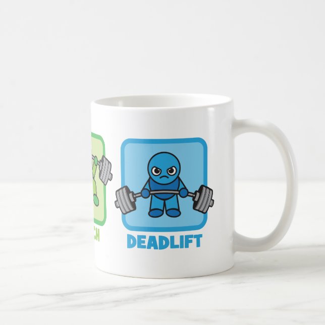 Taza De Café Squat, Bench Press, Deadlift - Kawaii Powerlifter (Derecha)