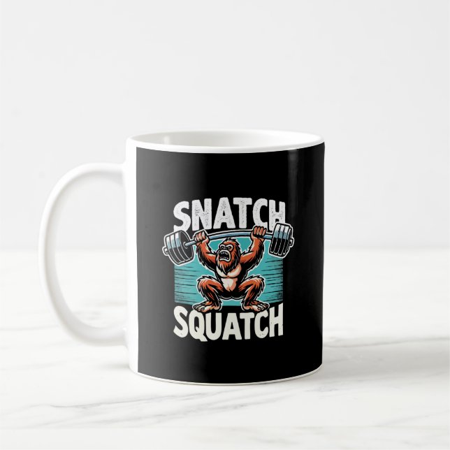Taza De Café Squatch Snatch - Halterofilia divertida (Izquierda)