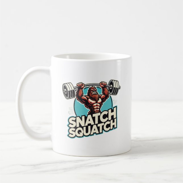Taza De Café Squatch Snatch - Halterofilia divertida (Izquierda)