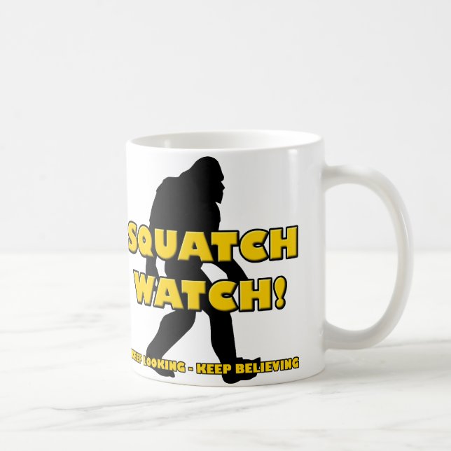 Taza De Café Squatch Watch Funny Sasquatch Bigfoot Yeti Mug (Derecha)