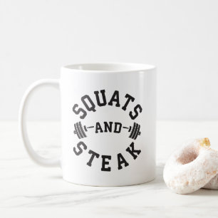Taza De Café Squats and Steak Day - Día de fugas - Divertido en