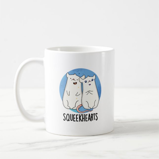 Taza De Café Squeekcorazones Funny Mouse Pun (Izquierda)