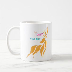 Taza De Café Sr. Ciervo Gráfico – Estilo Bosque Rústico