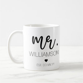 Taza De Café Sr. Elegant Boda de nombre personalizado regalo de