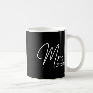 Taza De Café Sr. Est. 2024 Boda recién casado Hubby Mr.