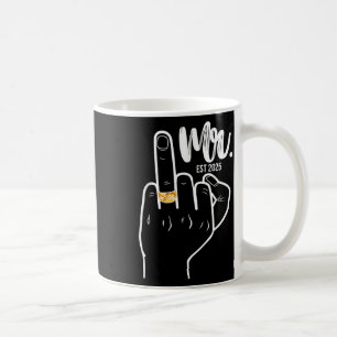 Taza De Café Sr. Est. 2025 Dedo Boda del marido recién casado