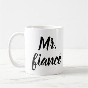 Taza De Café Sr. Fiancé Coffee Mug - Letras Inky De Moda