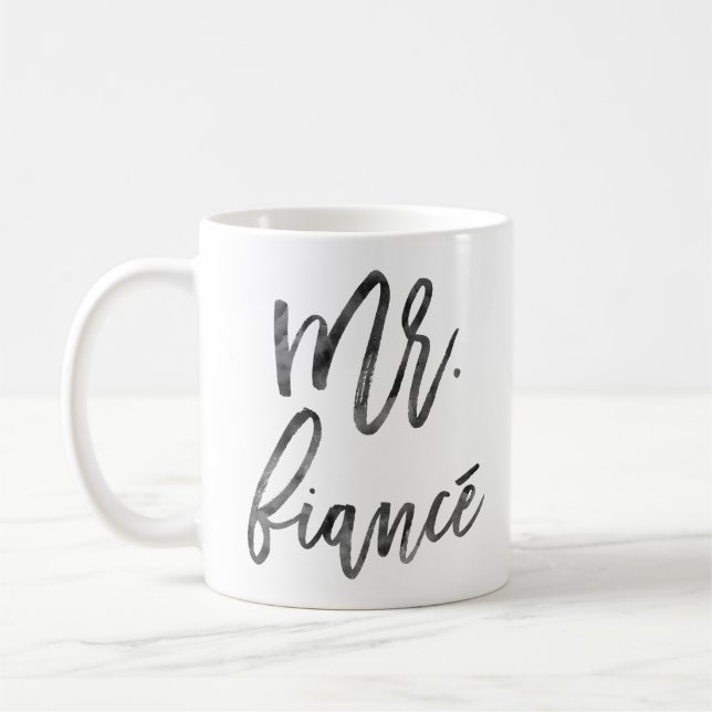 Taza De Café Sr. Fiancé Inky Trendy Lettering (Izquierda)