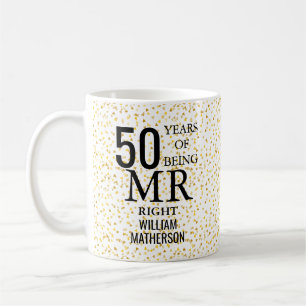 Taza De Café Sr. Right Fun Golden 50th Aniversario