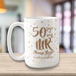 Taza De Café Sr Siempre Correcto Diversión 50º Aniversario de B