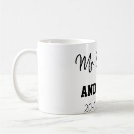 Taza De Café Sr & Sra agregar apellido fecha año favor de boda 