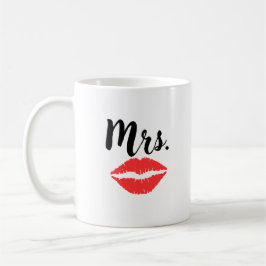 Taza De Café Sr. y la Sra. Lips & Mustache Pareja