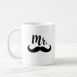 Taza De Café Sr. y la Sra. Lips & Mustache Pareja
