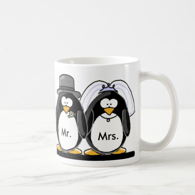 Taza De Café Sr. y señora Penguin (Derecha)