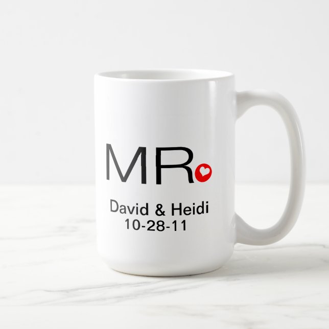 Taza De Café Sr. y señora personalizados Wedding Mug (Derecha)