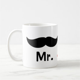 Taza De Café Sr. Y Sr. Mustache Gay Boda