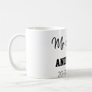 Taza De Café Sr y Sra agregan nombre de familia fecha año favor