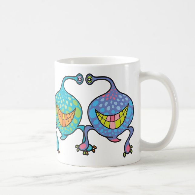 Taza De Café Sr. y Sra. Blob Personalizado Fun Alien Gift Mug (Derecha)