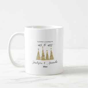 Taza De Café Sr. y Sra. First Christmas Mug - Nombres y año per