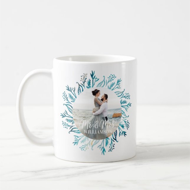 Taza De Café Sr. y Sra. Joy | Foto de Wreath de Blue Holiday Gr (Izquierda)