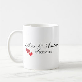 Taza De Café Sr. y Sra. Personized Heart