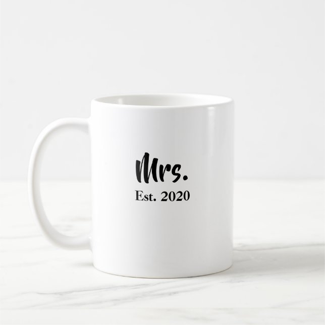 Taza De Café Sra. Boda del año establecido Mug (Izquierda)
