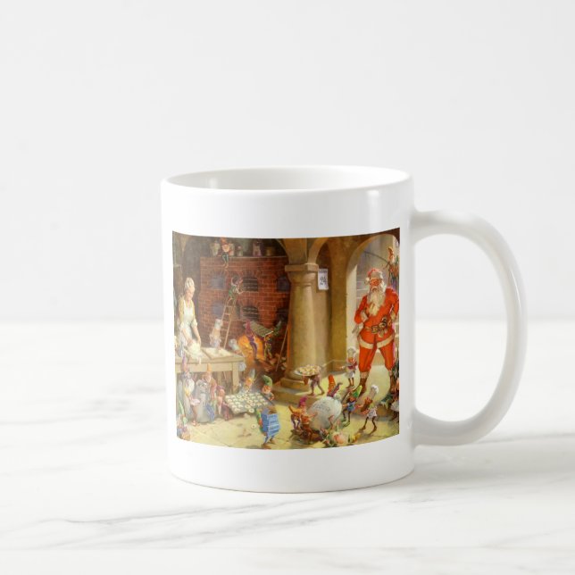 Taza De Café Sra. Claus y Santas Elves Cocinas de Navidades hor (Derecha)