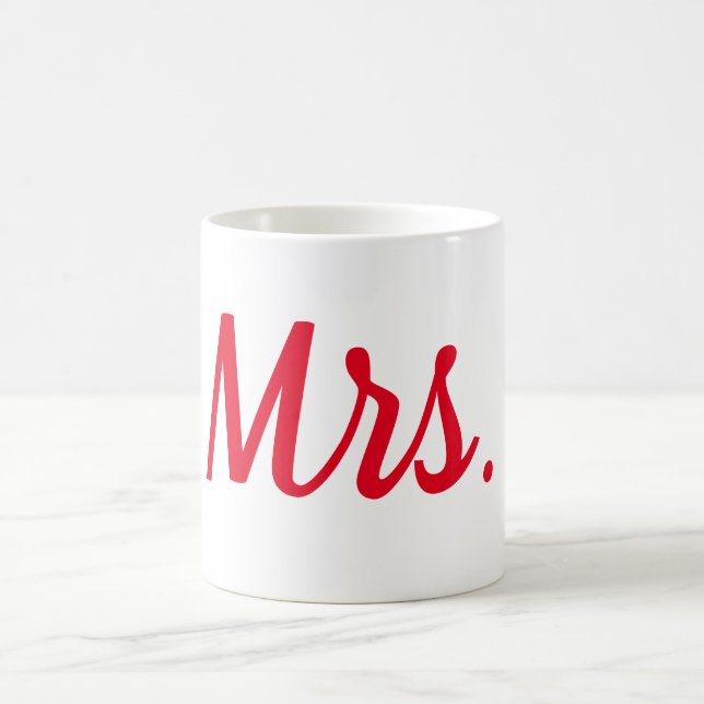 Taza De Café Sra. Esposa Pareja Monograma Personalizado Negrita (Centro)