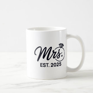 Taza De Café Sra. Est. 2025 Sólo Parejas Bodas Casadas Sr. Y