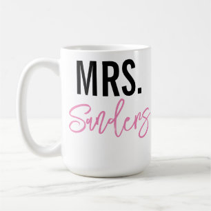 Taza De Café Sra. Mug personalizada para profesora o recién cas