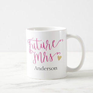 Taza De Café Sra. Personalizada para el Futuro   Novia en ciern