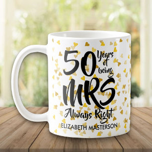Taza De Café Sra Siempre Correcta Diversión 50 Aniversario