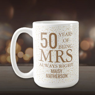 Taza De Café Sra. Siempre Correcta Diversión 50 Aniversario Cor