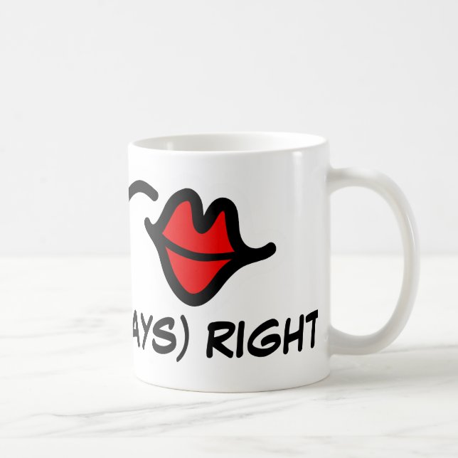 Taza De Café Sra. SIEMPRE, mug derecho para las mujeres | Besos (Derecha)